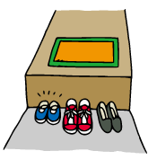 玄関のくつをそろえる